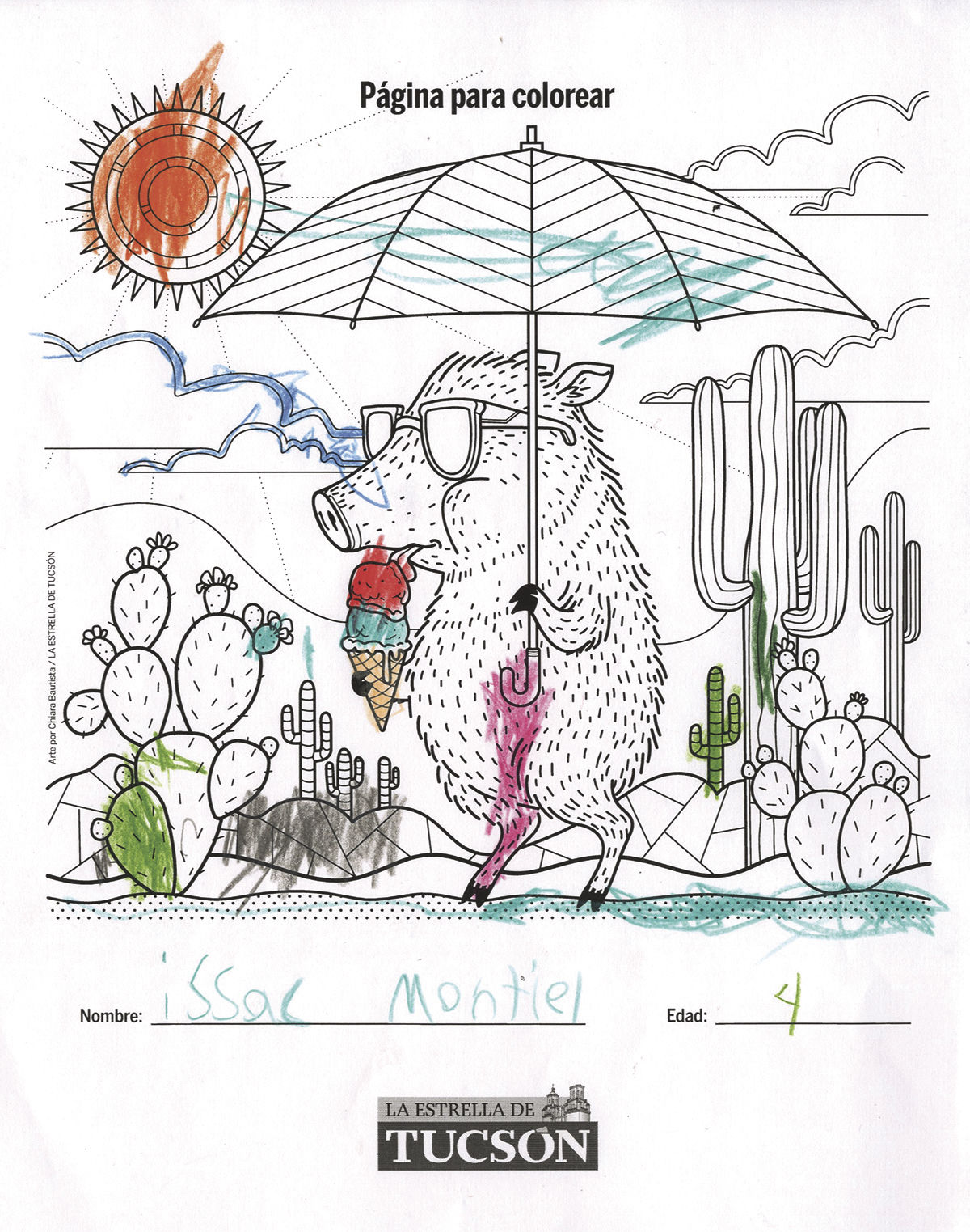 Pequeños artistas, páginas para colorear